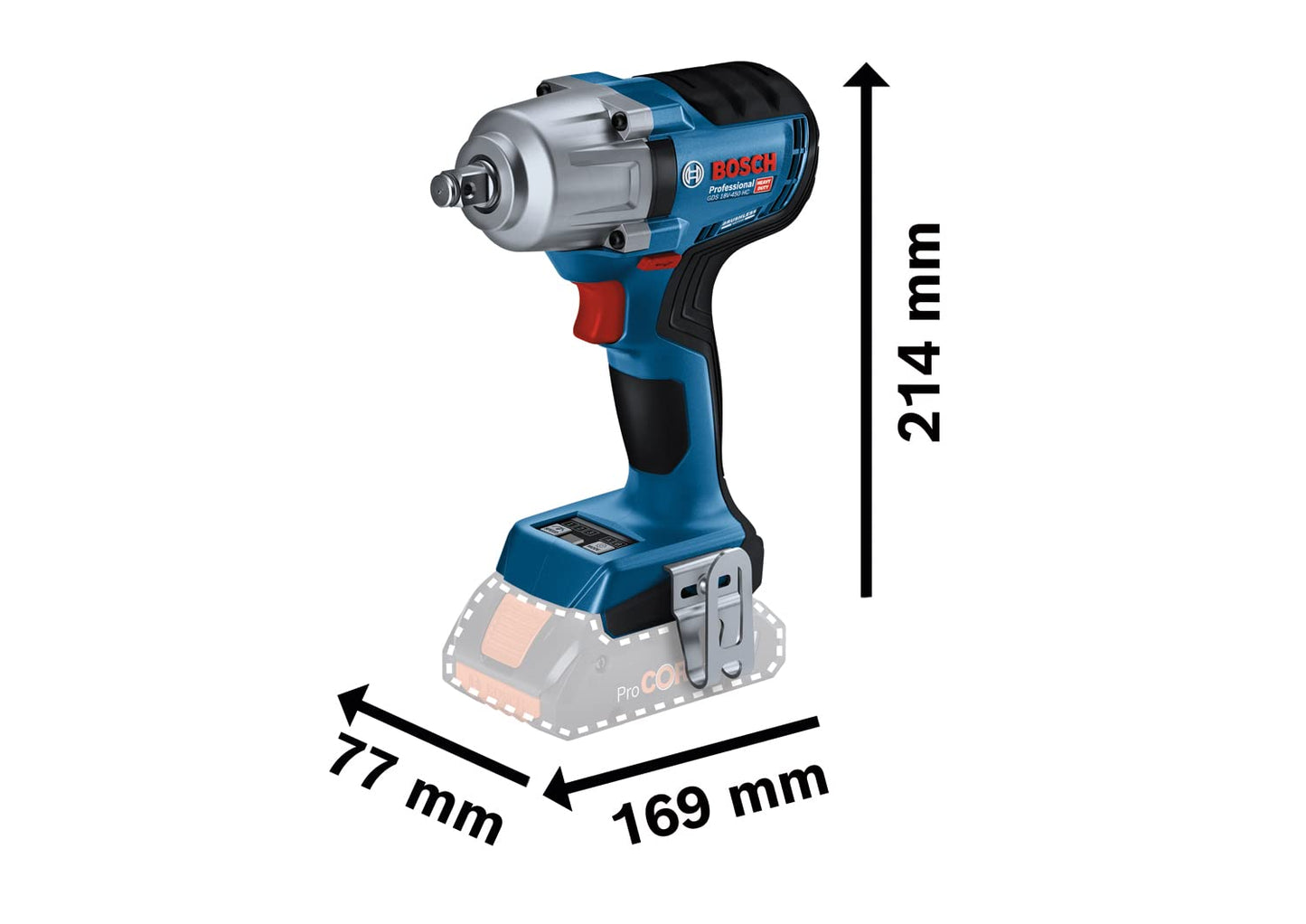 Bosch Professional GDS 18V-450 HC Akku-Drehschlagschrauber – 18V, 450 Nm, inkl. 2x 5.0Ah Akkus, Schnellladegerät & L-BOXX