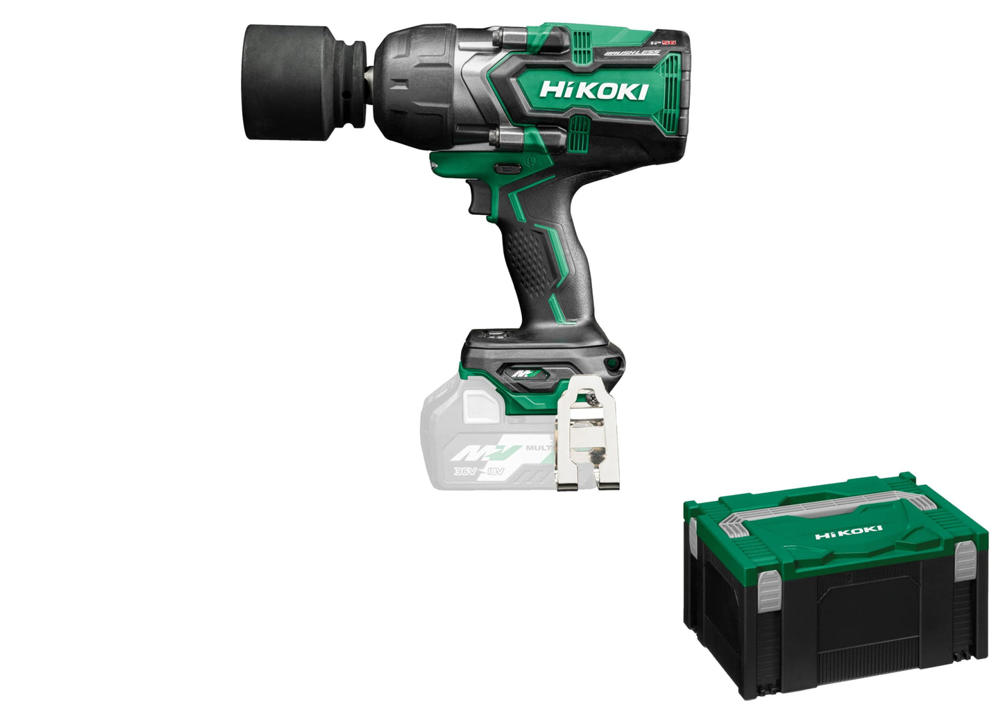 HiKOKI 36V Akku-Schlagschrauber WR36DE – 1.900 Nm, 3/4", Auto-Stop, IP56, LED, im Koffer (ohne Akku & Ladegerät)