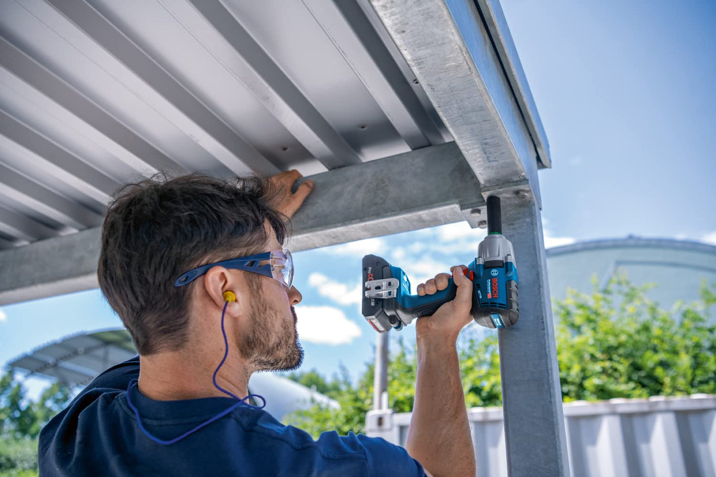 Bosch Professional GDS 18V-450 HC Akku-Drehschlagschrauber – 18V, 450 Nm, inkl. 2x 5.0Ah Akkus, Schnellladegerät & L-BOXX