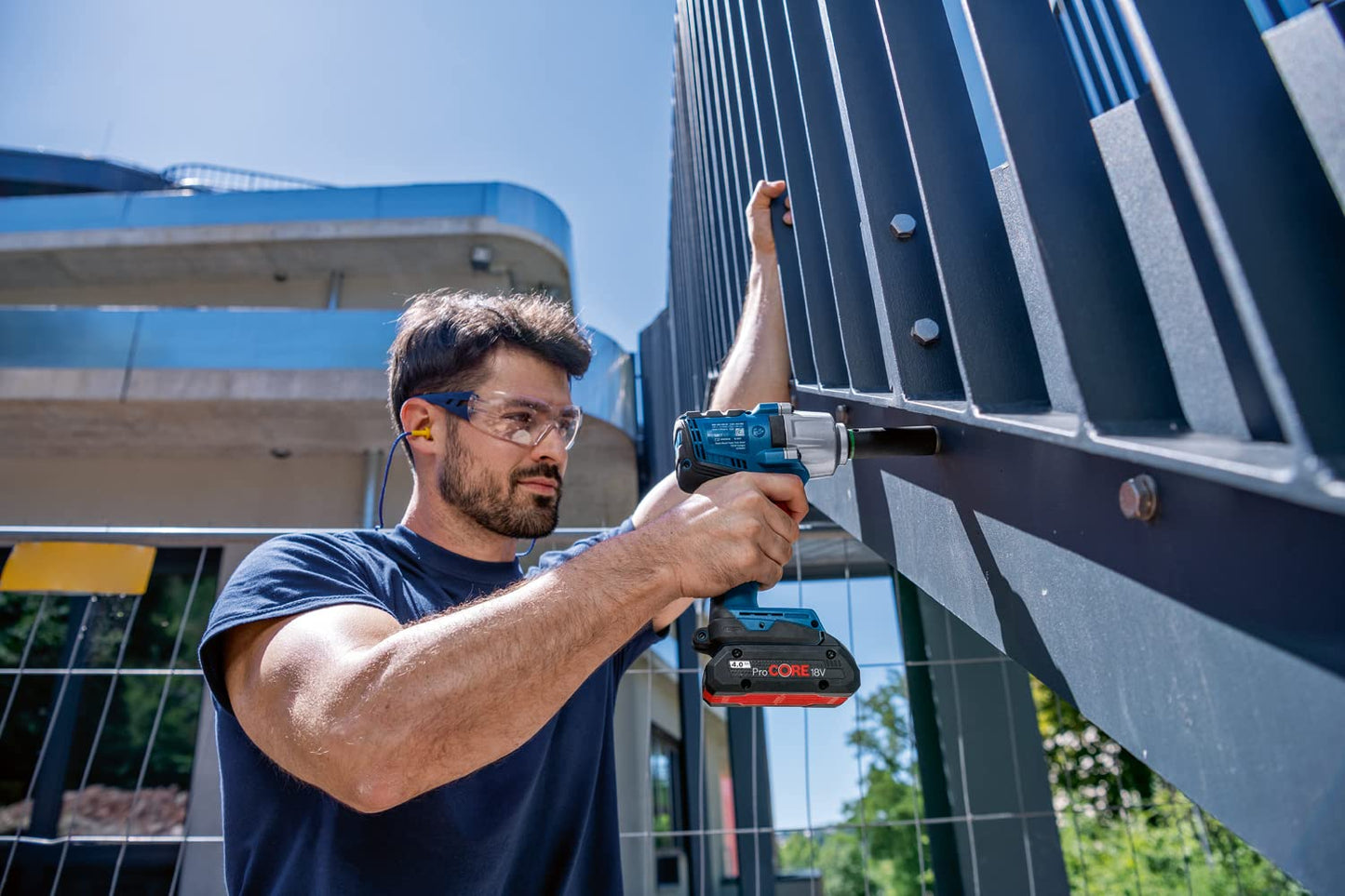 Bosch Professional GDS 18V-450 HC Akku-Drehschlagschrauber – 18V, 450 Nm, inkl. 2x 5.0Ah Akkus, Schnellladegerät & L-BOXX