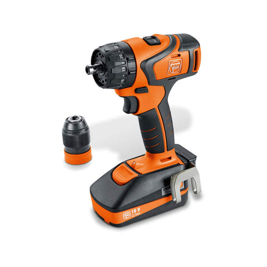 FEIN Akku-Bohrmaschine 18V – Bürstenloser Motor, 2x 2,5 Ah Li-Ion, 45 W, Orange