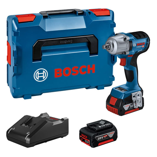 Bosch Professional GDS 18V-450 HC Akku-Drehschlagschrauber – 18V, 450 Nm, inkl. 2x 5.0Ah Akkus, Schnellladegerät & L-BOXX