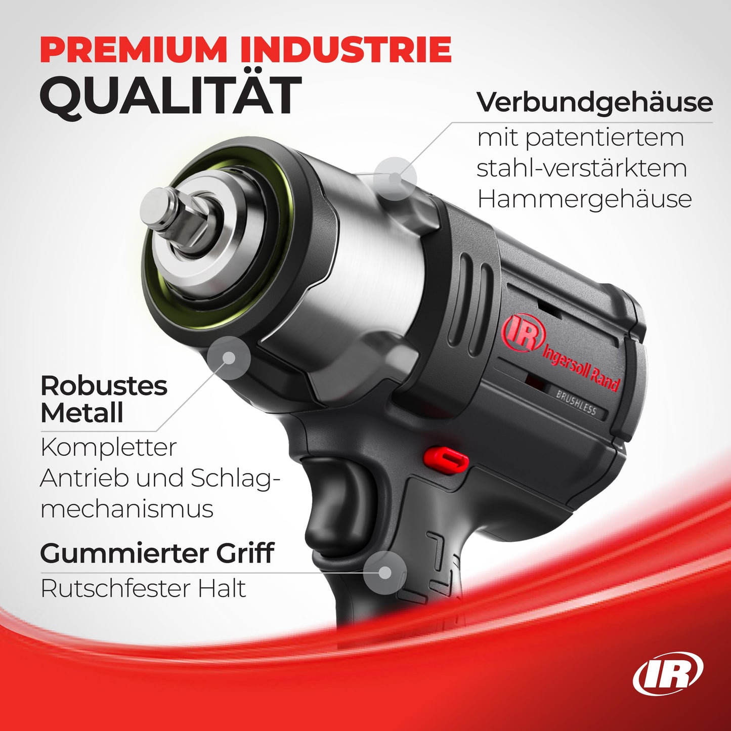 Ingersoll-Rand W7172-K22B-EU 3/4" Akku-Schlagschrauber – 20V, 2x 5,0Ah Akkus & Ladegerät im Koffer