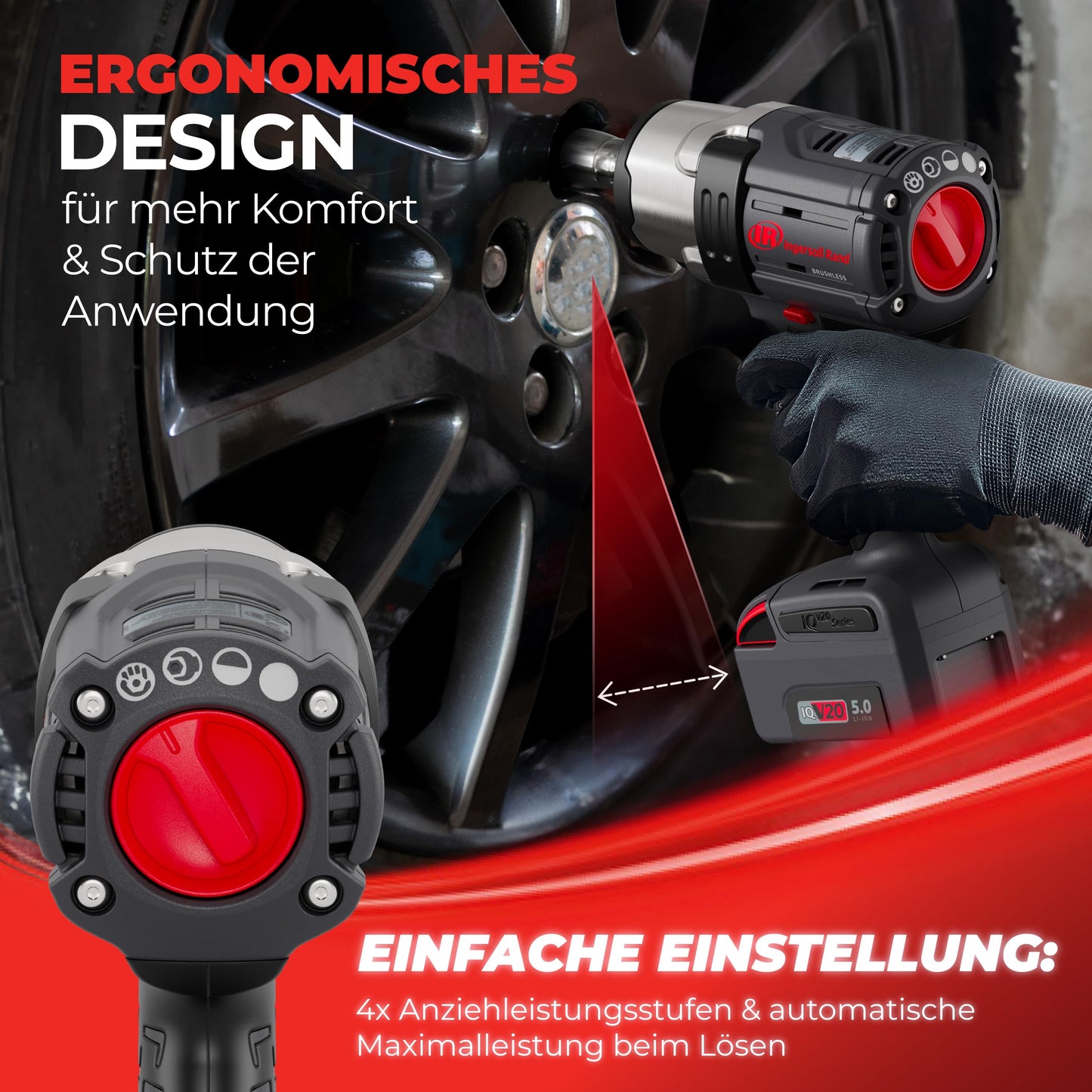 Ingersoll-Rand W7172-K22B-EU 3/4" Akku-Schlagschrauber – 20V, 2x 5,0Ah Akkus & Ladegerät im Koffer