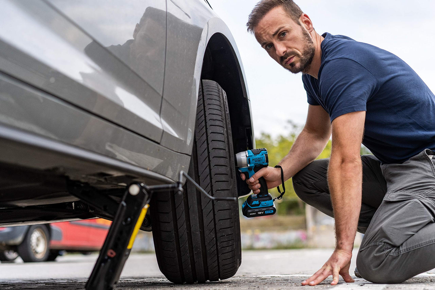 HAZET 9212M-1 Mini Akku-Schlagschrauber Set – 1/2" Vierkant, 3-teilig, bürstenlos, 3 Leistungsstufen